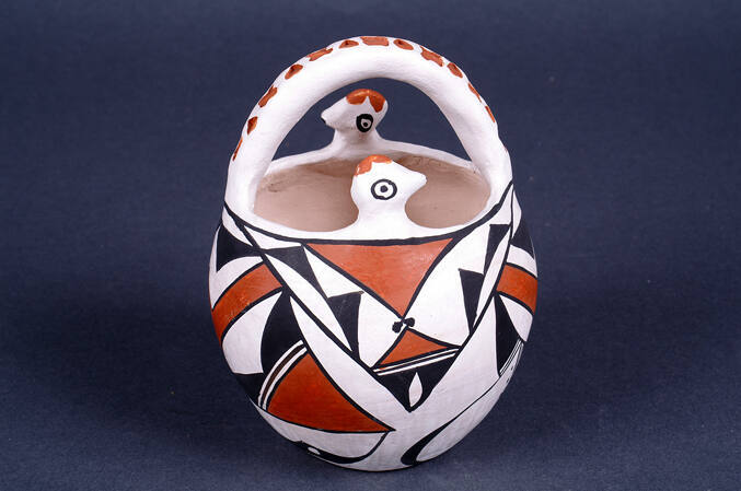 Acoma Pottery Bird Basket