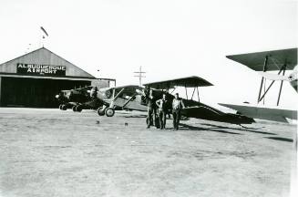 Walt Schommer, Bill Cutter and Albert Marsh with Airplanes
