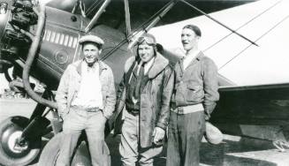Verne Pfeiffer, Barney Holmes, and Joe Leferink, Wyoming Airways Instructor