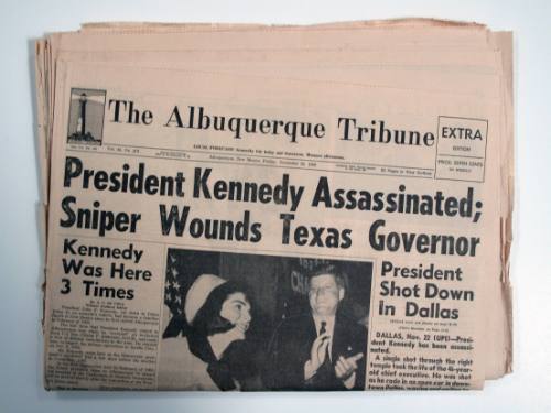 Albuquerque Tribune, 22 November 1963, " President Kennedy Assassinated