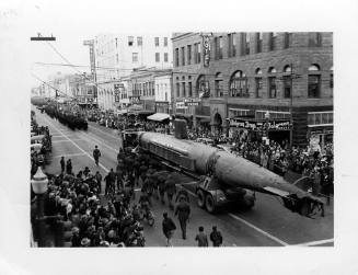 United States Navy Parade on Central Avenue with Japanese Submarine