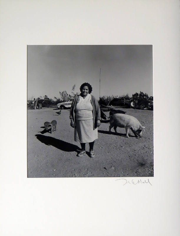 Bertha Mora With Her Pigs, Ejido Near New Mexican Border