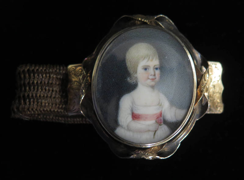 Portrait miniature of child on ivory