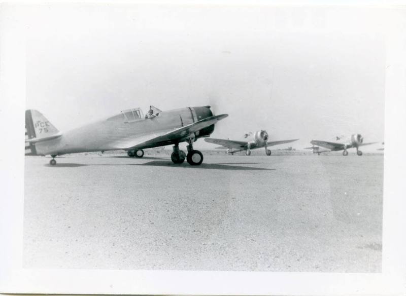 Three Curtiss P-36 Pursuit Ships at Albuquerque Airport