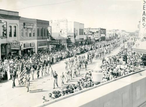 Boy Scouts marching in the State Fair Parade