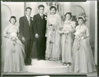 Wedding portrait of an unidentified wedding group