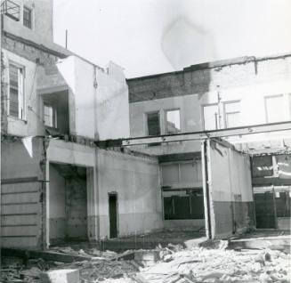 Walls left standing after the initial demolition of the Korber-Raynolds Building