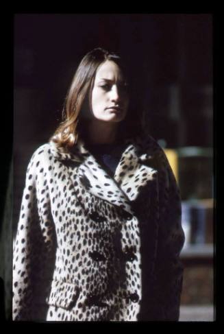 Woman wearing a fur coat