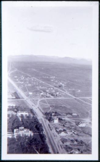 Aerial view of Central Avenue and UNM