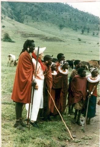 Maasai Tribal members with Concha Ortiz y Pino de Kleven