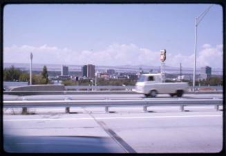 Downtown Albuquerque from the side of Interstate 25 near Coal Avenue