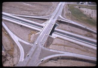 Aerial view of the Eubank Boulevard exit of Interstate 40