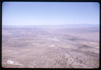 Aerial view of Pueblo of Sandia land and the town of Bernalillo