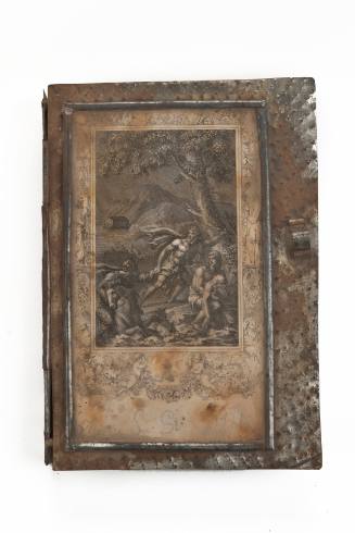 Box (Tin and Glass), with Old Print