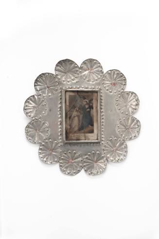 Tin Frame (Round) with Religious Print