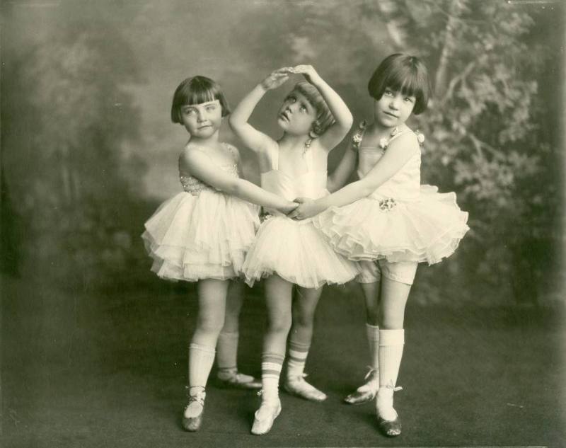 Three young ballet dancers