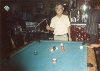 "Papa Smurf" playing pool
