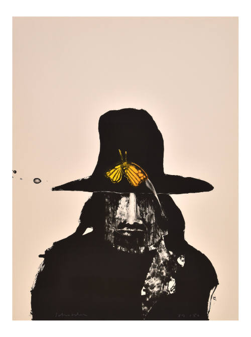 Man With Butterfly On Hat