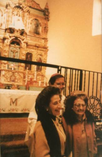 Archbishop Sanchez, Concha Ortiz y Pino de Kleven, and her sister Mela