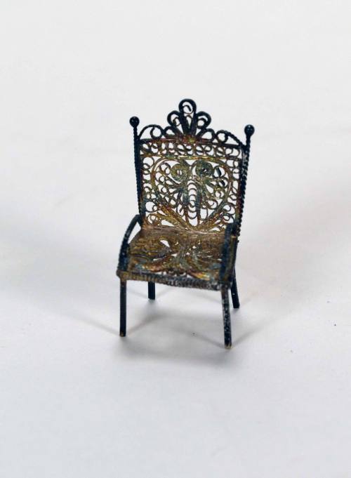 Silver Filigree Miniature Chair