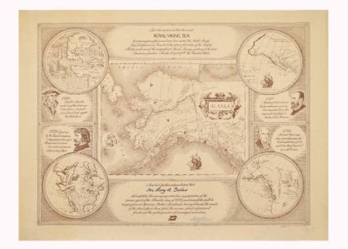Map of Alaska – Royal Viking Sea Certificate of Completion, Mrs. Harry A. Batten
