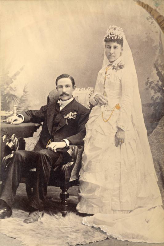 Wedding portrait of Edward Fortune and Guadalupe Baca
