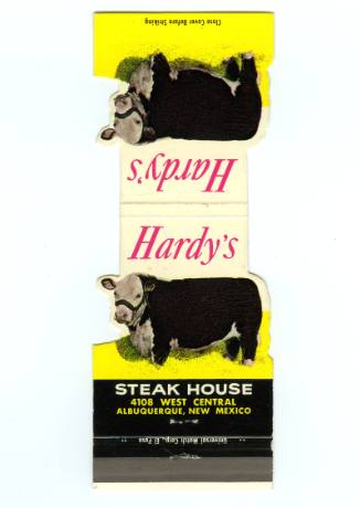 Hardy's Steakhouse Matchbook
