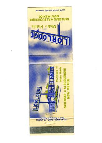Lorlodge White and Blue Matchbook
