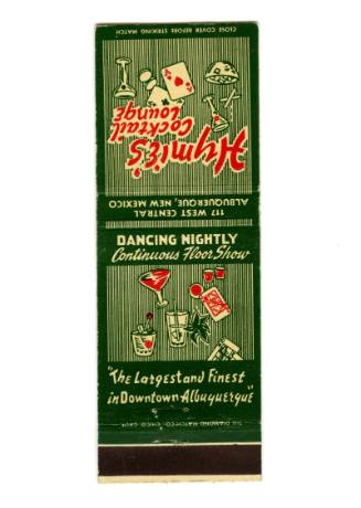 Hymie's Cocktail Lounge Matchbook
