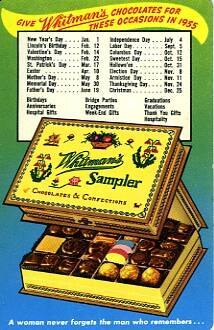 Whitman's Chocolate and Nob Hill Drugs Calendar
