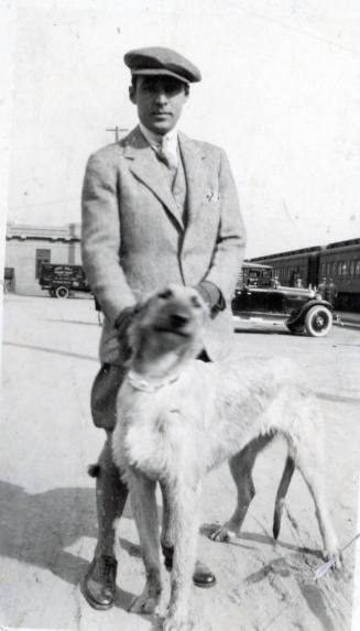 Rudolph Valentino at the Alvarado with His Dog