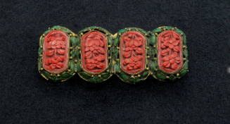 Cinnabar Brooch in Red and Green