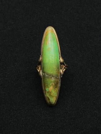 Ring with Long Green Turquoise Stone