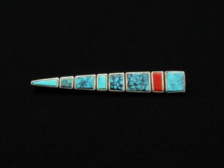 Turquoise and Coral Pin