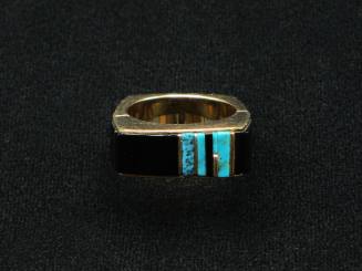 Black Jade and Turquoise Ring