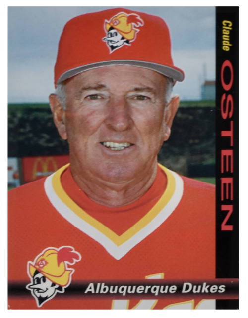 Claude Osteen Albuquerque Dukes baseball card


