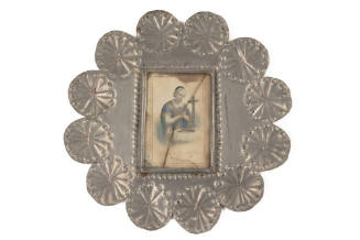Tin Frame (Round) with Religious Print