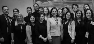Deb Haaland and her campaign staff on election night