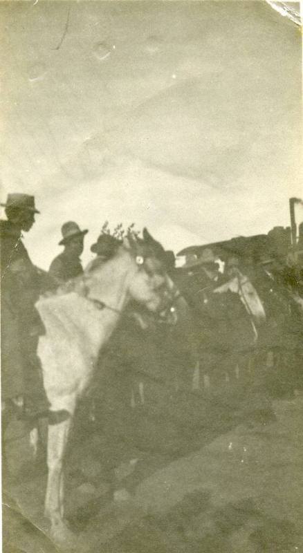 A group of men on horseback at Theodore Roosevelt's speech