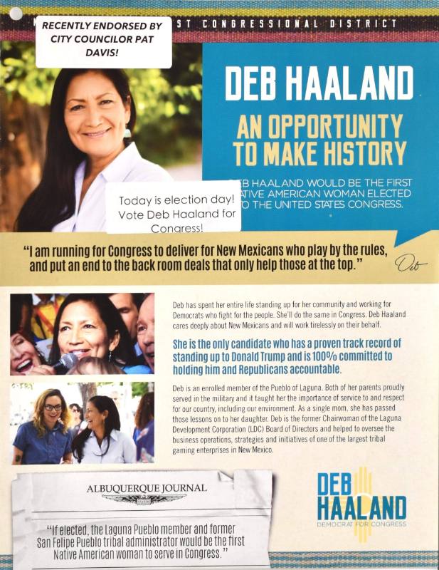 Deb Haaland for Congress Bi-fold Flier