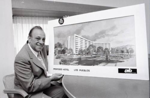 George Maloof With an Architectural Rendering