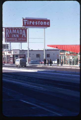 Ramada Inn and a Firestone Tire Shop