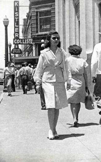 Woman Walking Along Central Avenue